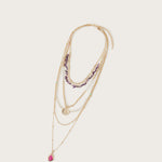Bead chain layered necklace